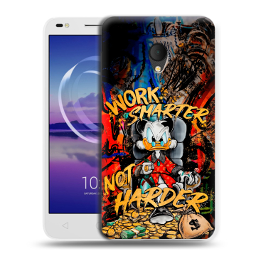 Силиконовый чехол на Alcatel U5 HD 5047d с принтом Дональд Дак Деньги