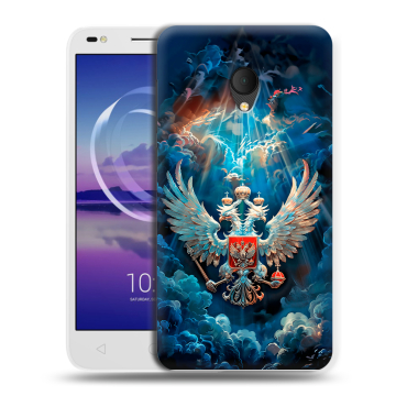 Силиконовый чехол на Alcatel U5 HD 5047d с принтом Герб флаг России