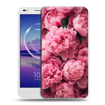 Силиконовый чехол на Alcatel U5 HD 5047d с принтом цветы пионы