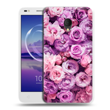 Силиконовый чехол на Alcatel U5 HD 5047d с принтом лавандовые розы