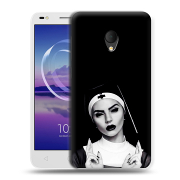 Силиконовый чехол на Alcatel U5 HD 5047d с принтом монашка