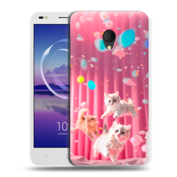 Силиконовый чехол на Alcatel U5 HD 5047d с принтом милые котики