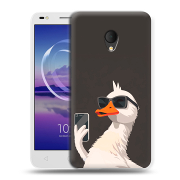 Силиконовый чехол на Alcatel U5 HD 5047d с принтом утка в очках