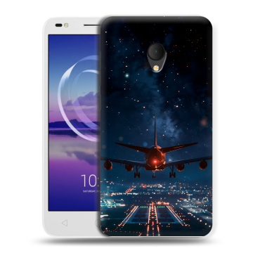 Силиконовый чехол на Alcatel U5 HD 5047d с принтом самолет