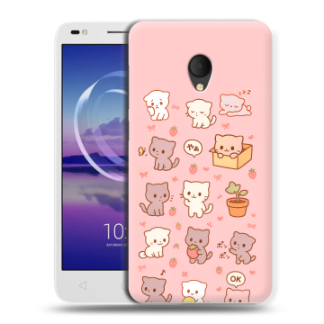 Силиконовый чехол на Alcatel U5 HD 5047d с принтом Hello Kitty Хелоу Кити