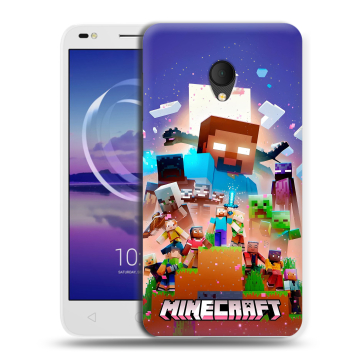 Силиконовый чехол на Alcatel U5 HD 5047d с принтом Майнкрафт Minecraft Силиконовый чехол на Alcatel U5 HD 5047d с принтом Майнкрафт Minecraft