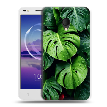 Силиконовый чехол на Alcatel U5 HD 5047d с принтом Листья