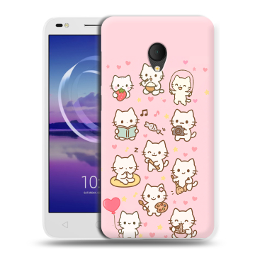 Силиконовый чехол на Alcatel U5 HD 5047d с принтом Hello Kitty Хелоу Кити