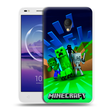 Силиконовый чехол на Alcatel U5 HD 5047d с принтом Майнкрафт Силиконовый чехол на Alcatel U5 HD 5047d с принтом Майнкрафт