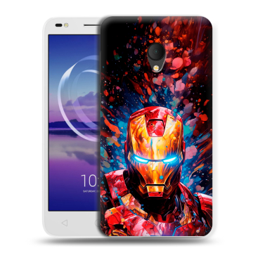 Силиконовый чехол на Alcatel U5 HD 5047d с принтом Железный человек Ironman