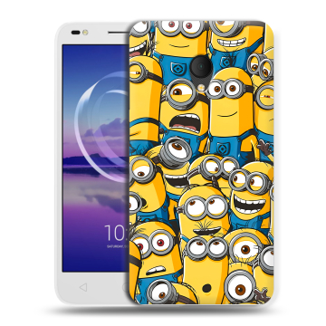 Силиконовый чехол на Alcatel U5 HD 5047d с принтом Миньоны