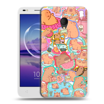 Силиконовый чехол на Alcatel U5 HD 5047d с принтом капибары