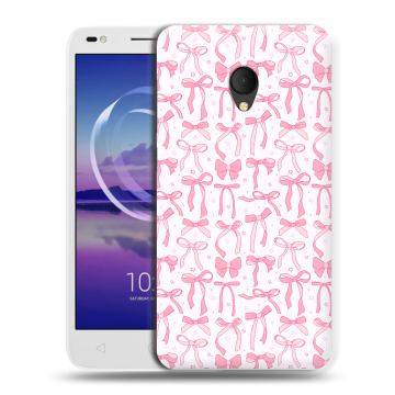 Силиконовый чехол на Alcatel U5 HD 5047d с принтом Розовые бантики