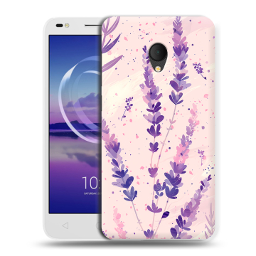 Силиконовый чехол на Alcatel U5 HD 5047d с принтом цветы лаванда