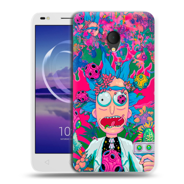 Силиконовый чехол на Alcatel U5 HD 5047d с принтом Рик и Морти Rick Morty