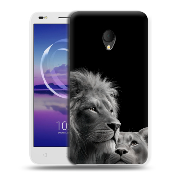 Силиконовый чехол на Alcatel U5 HD 5047d с принтом Лев кошки