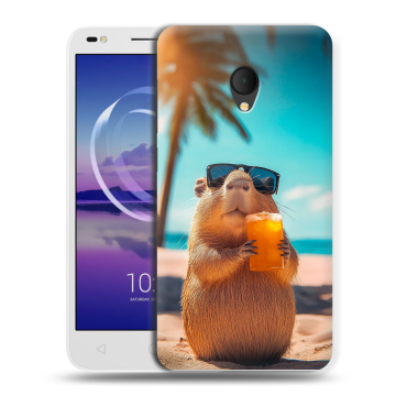 Силиконовый чехол на Alcatel U5 HD 5047d с принтом Капибара Силиконовый чехол на Alcatel U5 HD 5047d с принтом Капибара