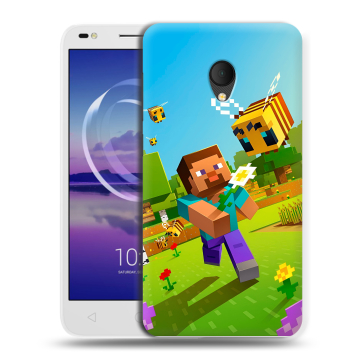 Силиконовый чехол на Alcatel U5 HD 5047d с принтом Майнкрафт Minecraft Силиконовый чехол на Alcatel U5 HD 5047d с принтом Майнкрафт Minecraft