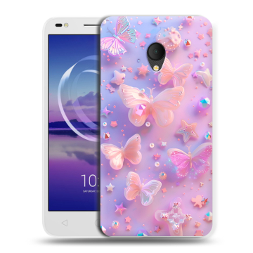 Силиконовый чехол на Alcatel U5 HD 5047d с принтом Бабочки Силиконовый чехол на Alcatel U5 HD 5047d с принтом Бабочки