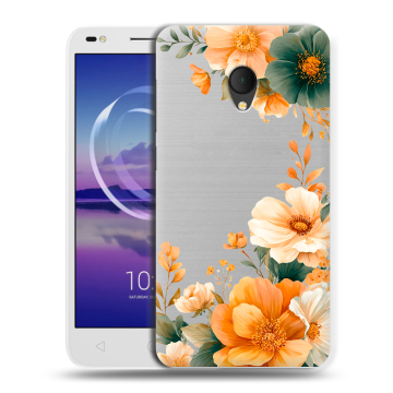 Силиконовый чехол на Alcatel U5 HD 5047d с принтом Цветы принт