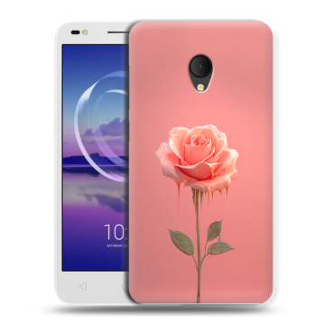 Силиконовый чехол на Alcatel U5 HD 5047d с принтом Розовая роза