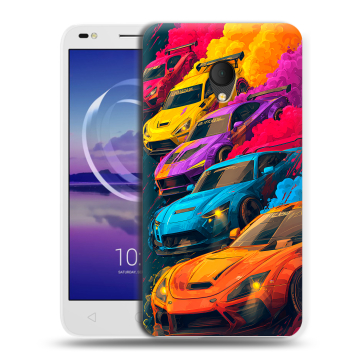 Силиконовый чехол на Alcatel U5 HD 5047d с принтом Тачки