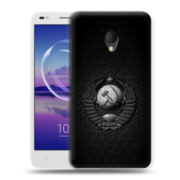 Силиконовый чехол на Alcatel U5 HD 5047d с принтом Герб Флаг СССР Силиконовый чехол на Alcatel U5 HD 5047d с принтом Герб Флаг СССР