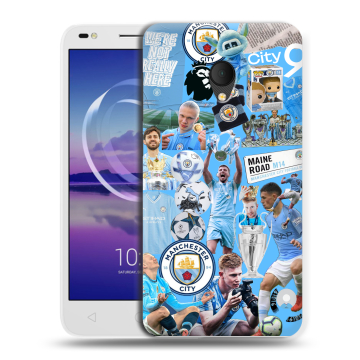 Силиконовый чехол на Alcatel U5 HD 5047d с принтом Man City Манчестер Сити