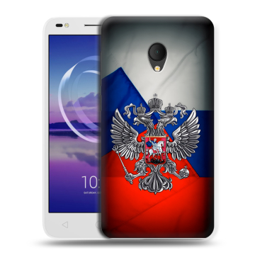 Силиконовый чехол на Alcatel U5 HD 5047d с принтом Флаг России