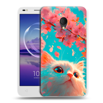 Силиконовый чехол на Alcatel U5 HD 5047d с принтом Красивый кот