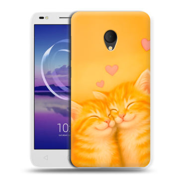 Силиконовый чехол на Alcatel U5 HD 5047d с принтом Милые котята