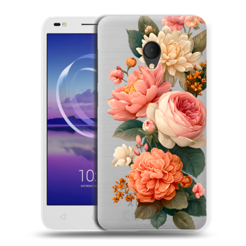 Силиконовый чехол на Alcatel U5 HD 5047d с принтом цветы