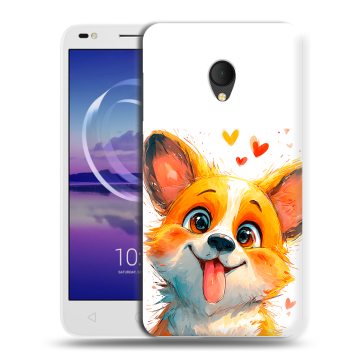 Силиконовый чехол на Alcatel U5 HD 5047d с принтом корги