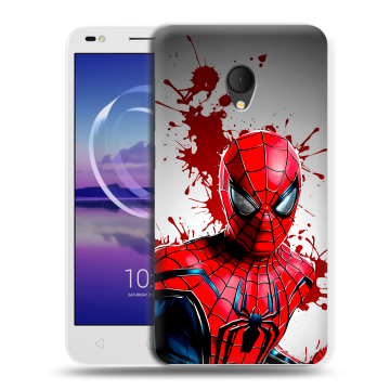 Силиконовый чехол на Alcatel U5 HD 5047d с принтом Spiderman Человек паук