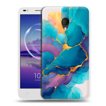 Силиконовый чехол на Alcatel U5 HD 5047d с принтом Мрамор блестки