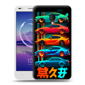 Силиконовый чехол на Alcatel U5 HD 5047d с принтом машины тачки
