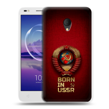Силиконовый чехол на Alcatel U5 HD 5047d с принтом Флаг Герб СССР
