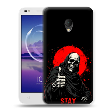 Силиконовый чехол на Alcatel U5 HD 5047d с принтом смешной скелет