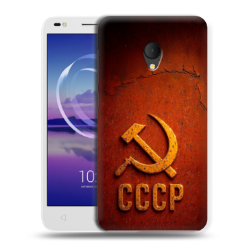 Силиконовый чехол на Alcatel U5 HD 5047d с принтом Флаг Герб СССР