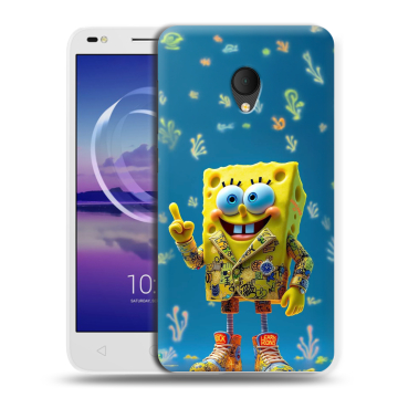 Силиконовый чехол на Alcatel U5 HD 5047d с принтом Спанч боб Спанчбоб