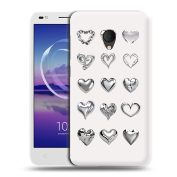 Силиконовый чехол на Alcatel U5 HD 5047d с принтом Y2K сердечки