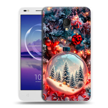 Силиконовый чехол на Alcatel U5 HD 5047d с принтом Новый год