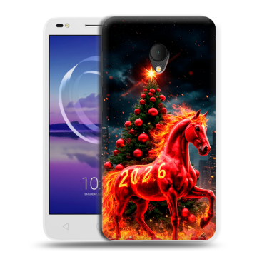 Силиконовый чехол на Alcatel U5 HD 5047d с принтом Новый год