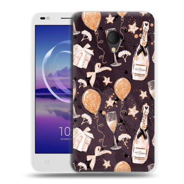 Силиконовый чехол на Alcatel U5 HD 5047d с принтом Новый год
