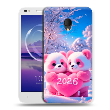 Силиконовый чехол на Alcatel U5 HD 5047d с принтом Новый год