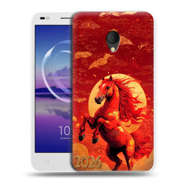 Силиконовый чехол на Alcatel U5 HD 5047d с принтом Новый год