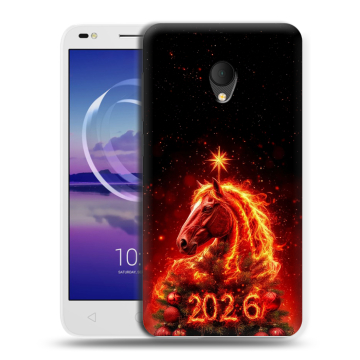 Силиконовый чехол на Alcatel U5 HD 5047d с принтом Новый год