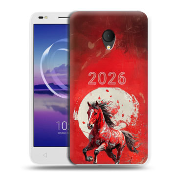 Силиконовый чехол на Alcatel U5 HD 5047d с принтом Новый год