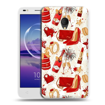 Силиконовый чехол на Alcatel U5 HD 5047d с принтом Новый год