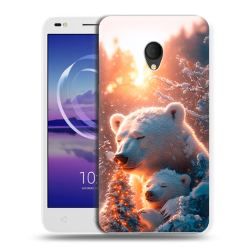 Силиконовый чехол на Alcatel U5 HD 5047d с принтом Новый год